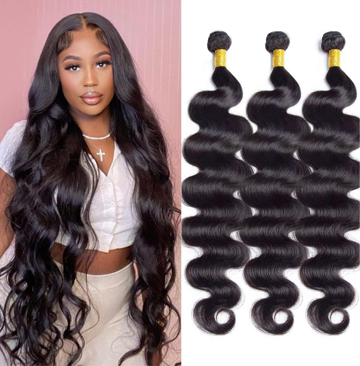 Virgin Hair Bundles 9A 26”28”30” Inch Brazilian Body Wave Bundle Deal